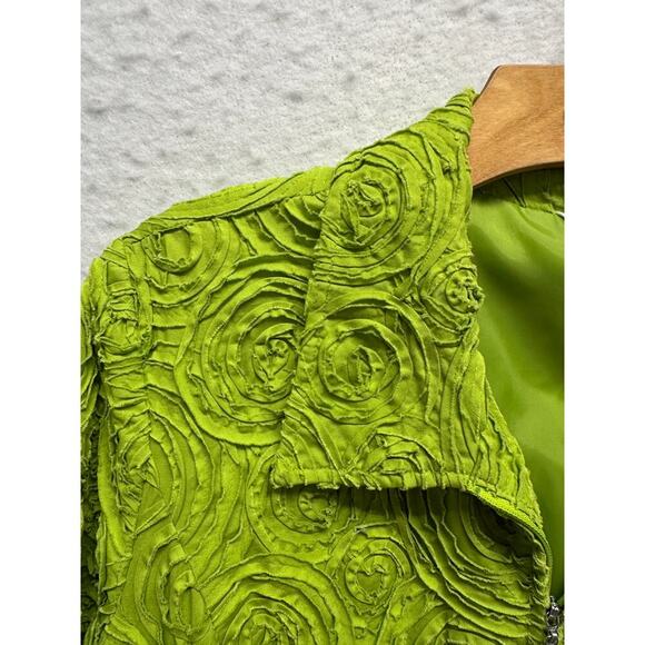 Vintage Laura Ashley Bright Green Jacket Size L Cotton Spandex Y2K Awesome - Picture 5 of 8